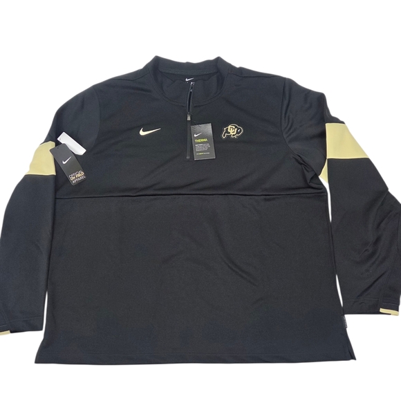 Nike Dri Fit CU Buffs 1/4 Zip Pullover Shirt Sweatshirt NEW Mens XXL Black Gold - Picture 1 of 9
